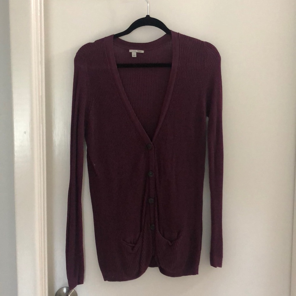 Halogen plum lightweight knit cardigan M